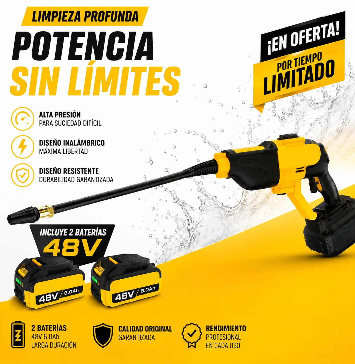 Hidrolavadora Portatil 2 baterias