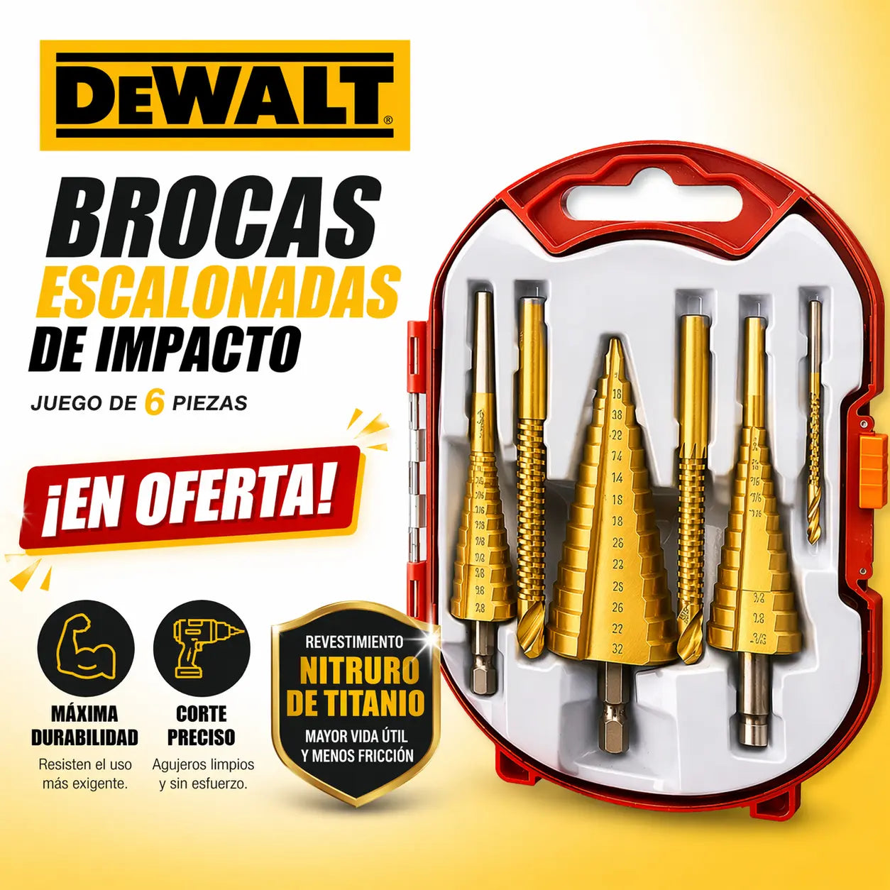 Kit de 6 Brocas Escalonadas