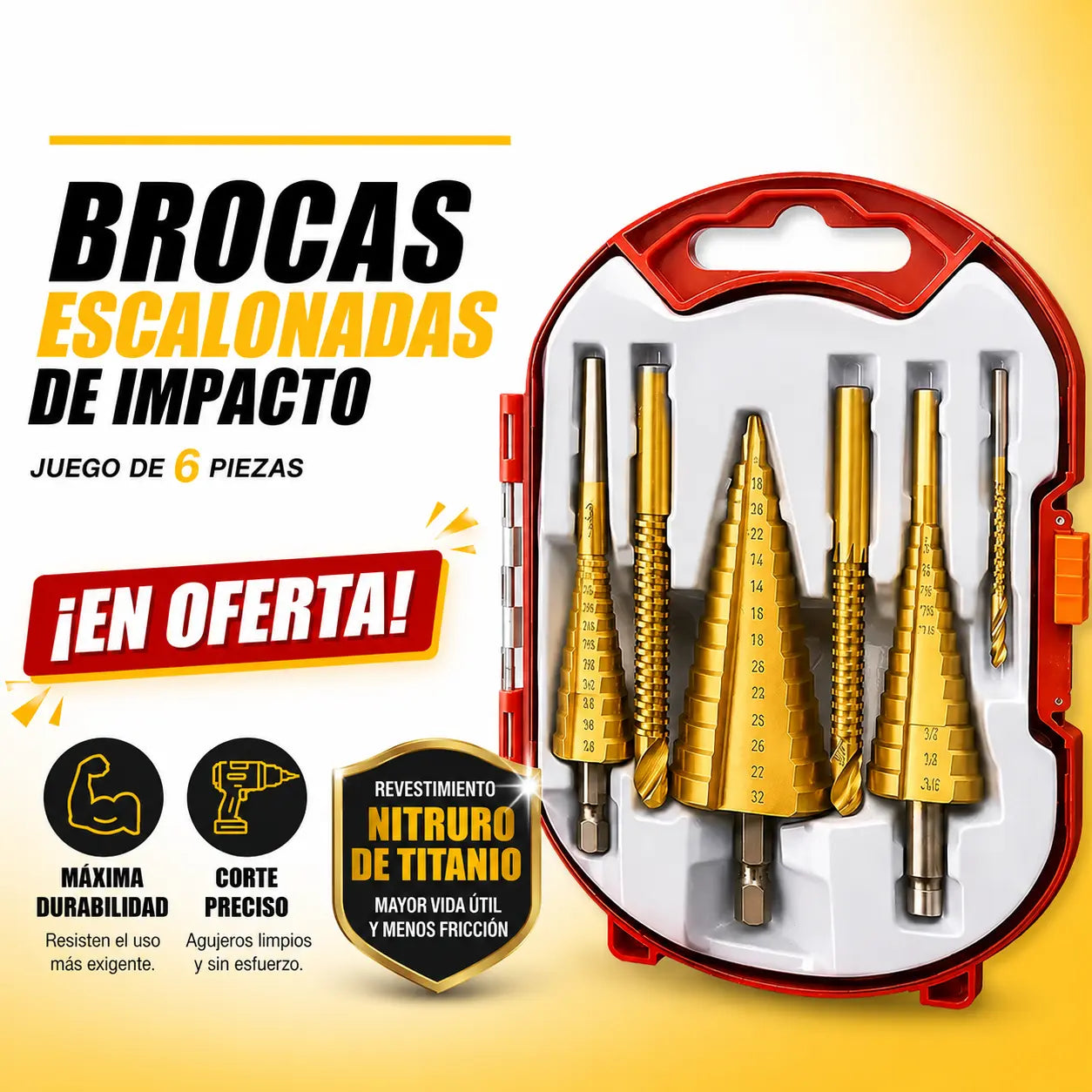 Kit de 6 Brocas Escalonadas