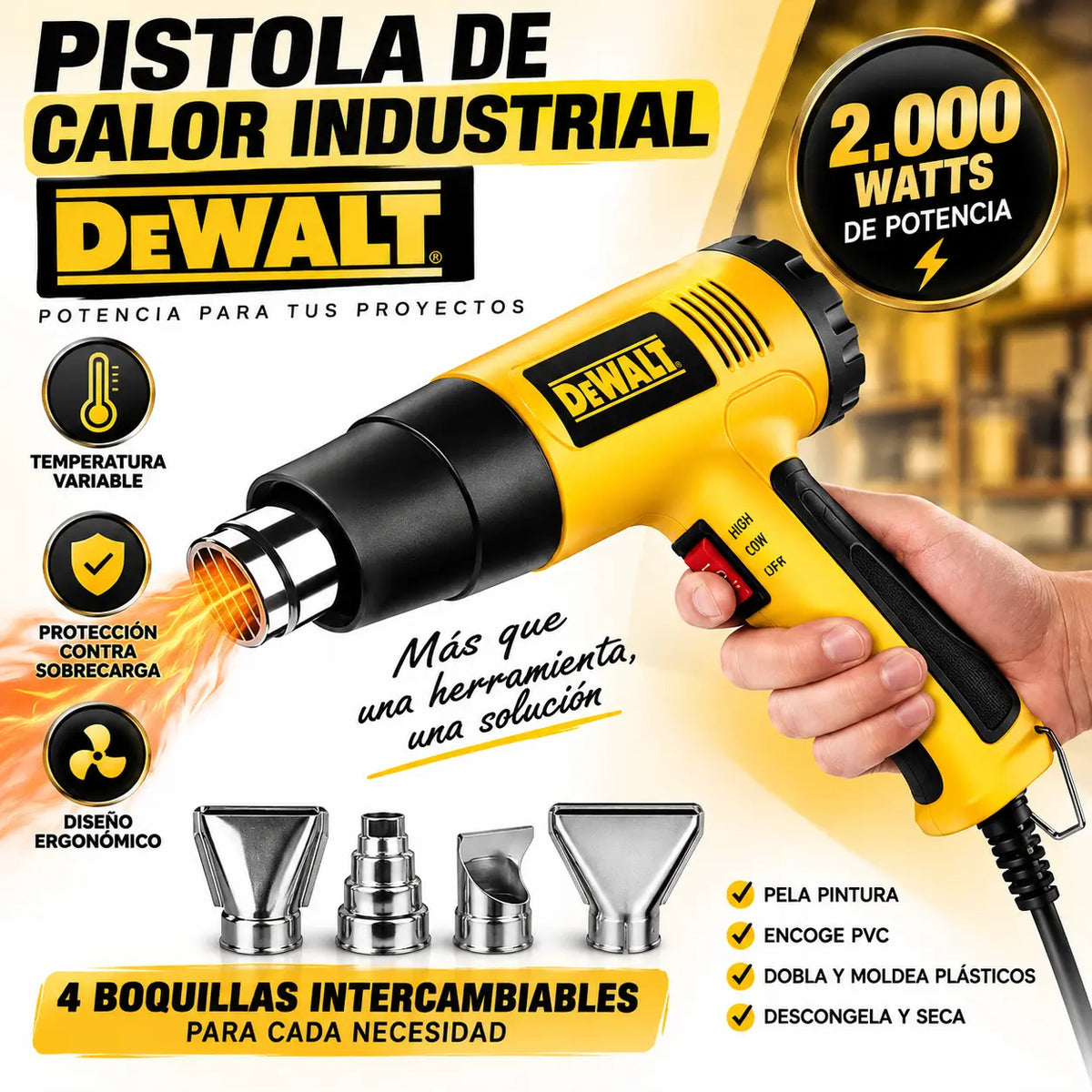 Pistola Soplador de Calor Industrial
