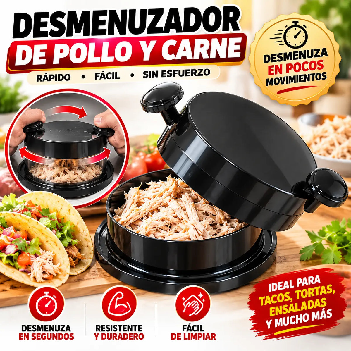 Desmenuzador de Pollo y  Carne