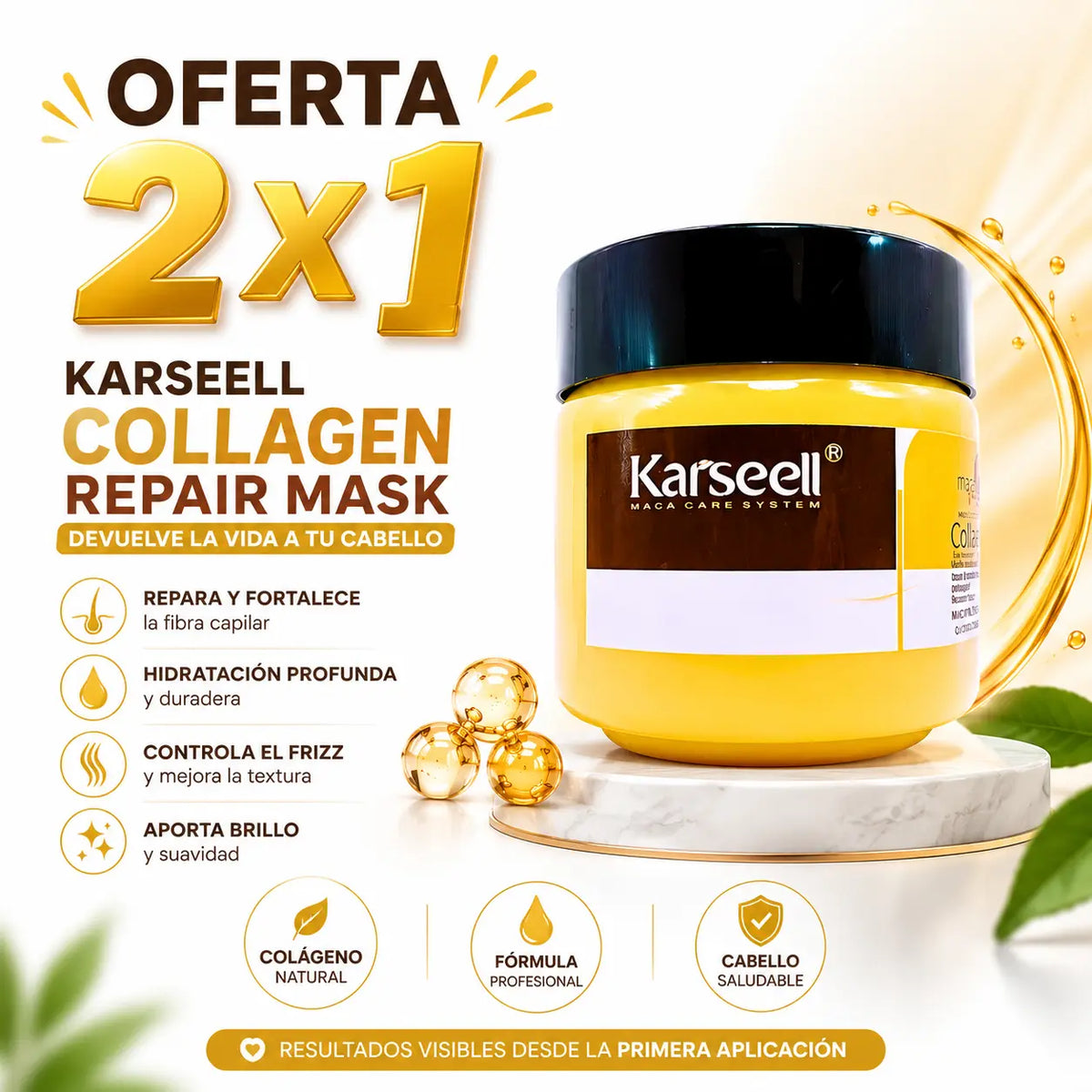 Mascarilla Hidratante Cabello Karseell 2x1