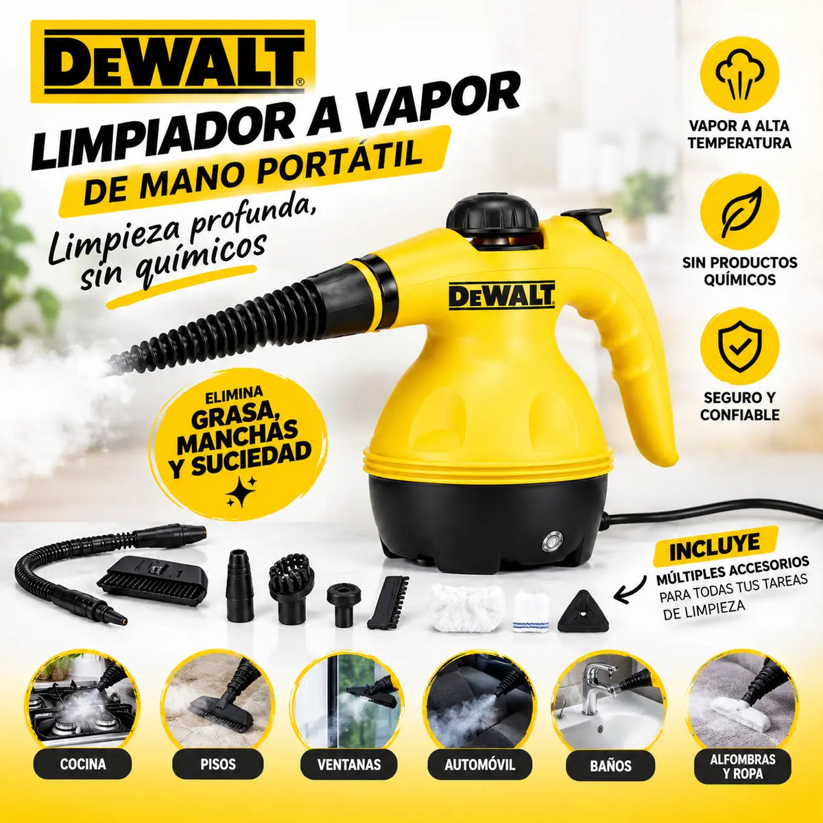 Limpiador a Vapor De Mano Portatil