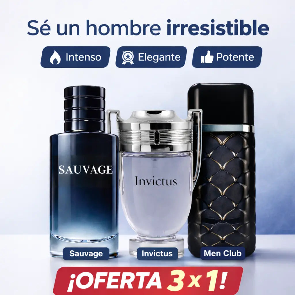 Perfumes 3x1 Invictus/Men Club/Sauvage 100ML