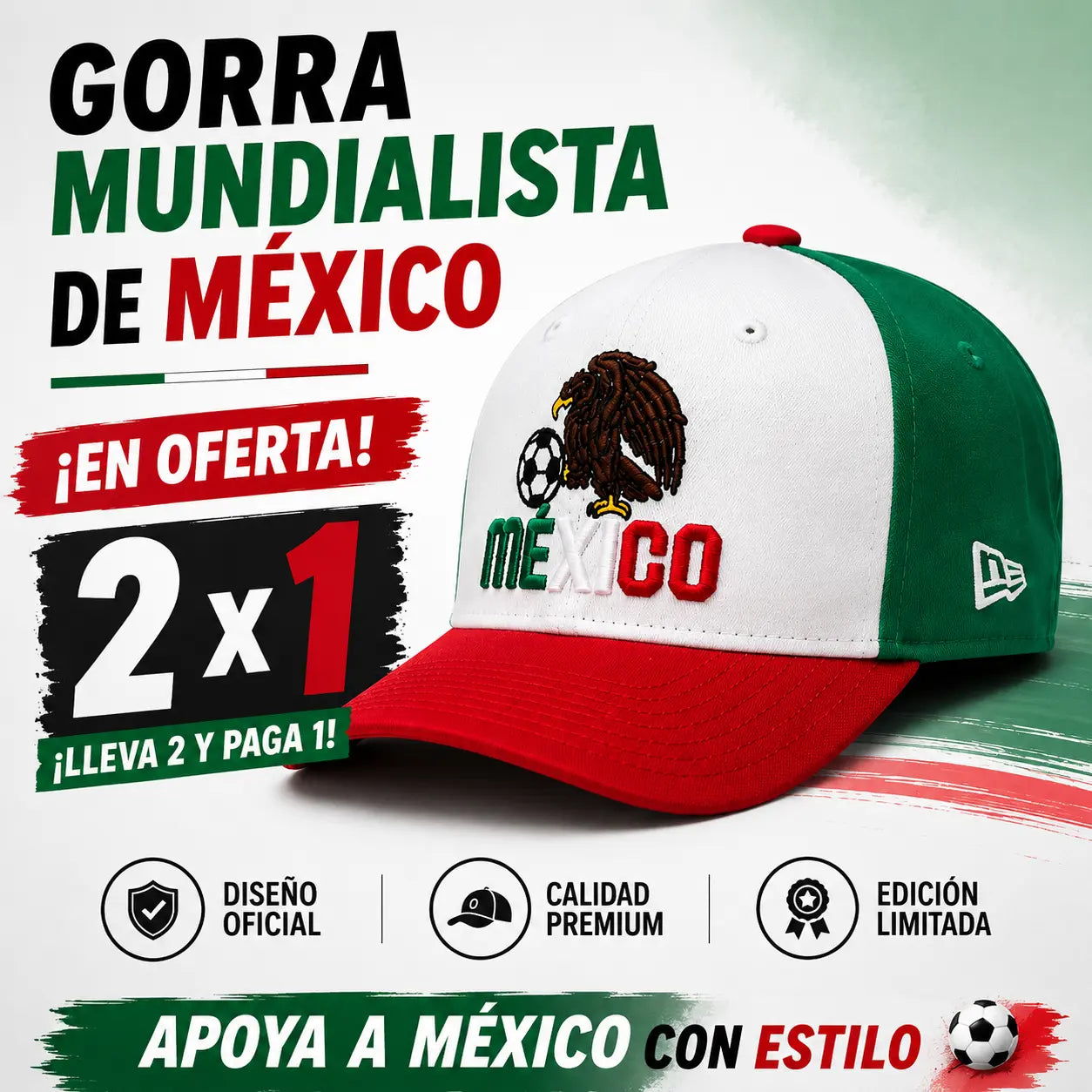 Gorra Mundialista México 2026 OFERTA 2X1