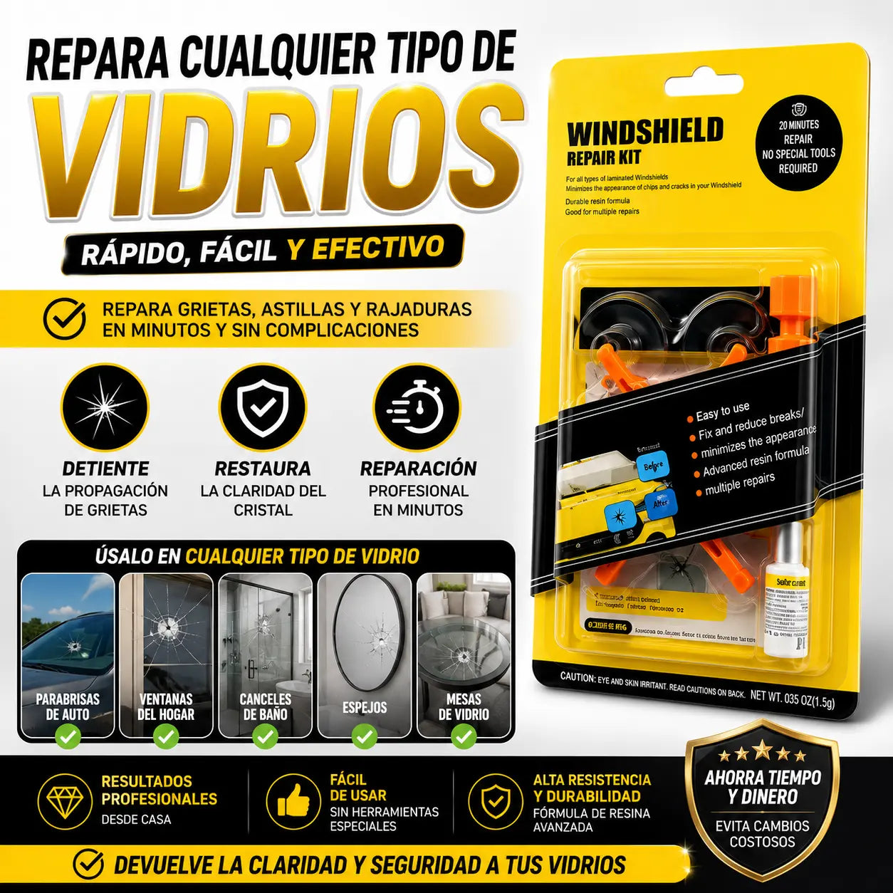KIT Reparador de Cristales Vidrio