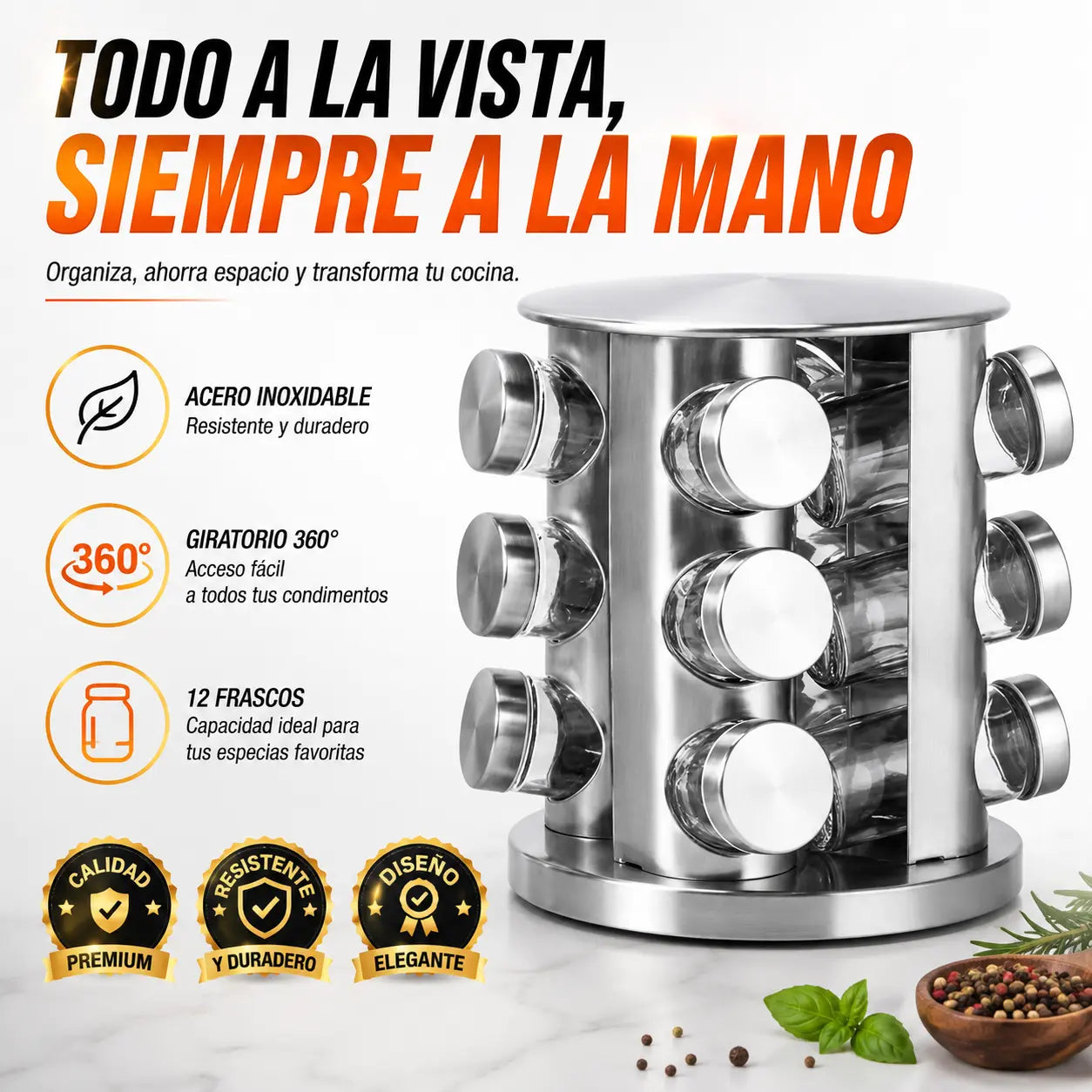 CONDIMENTERO GIRATORIO POR 12
