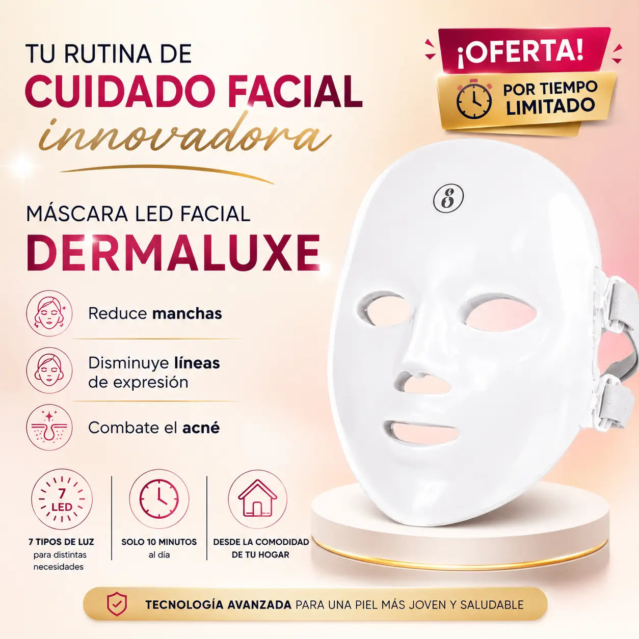 MASCARA LED FACIAL DERMALUXE