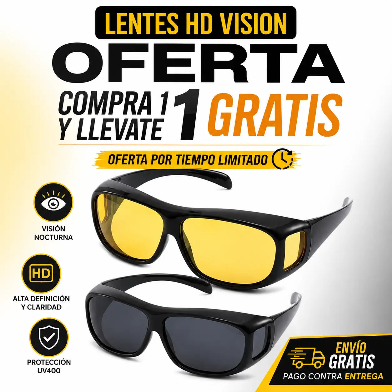 2 Gafas HD Visión para Día y Noche