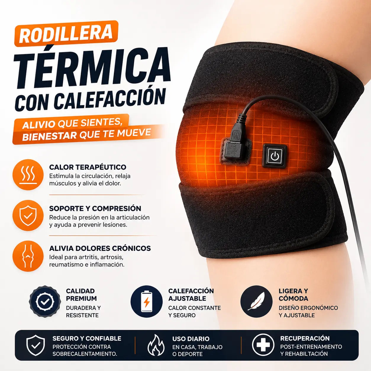 Rodillera Termica Con Calefaccion